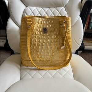 Brahmin Yellow Quilted Shoulder Bag